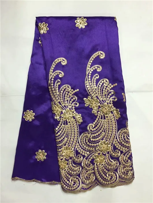 2018 Высококачественная африканская кружевная ткань Жоржа с блестками 5