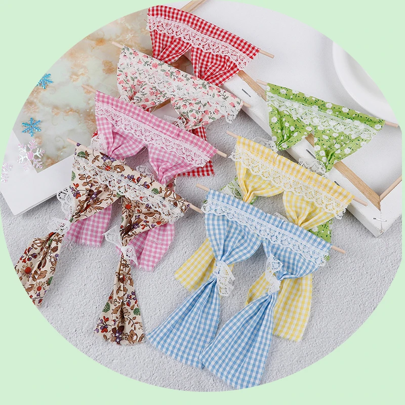 Милый сетчатый и кружевной хлопковый занавес для кукольных домиков 1/12 мебель