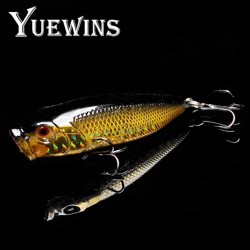 Yuewins 6 5 см 9 4g Popper Рыбная приманка 3D глаза блесны искуственные паллет жесткая