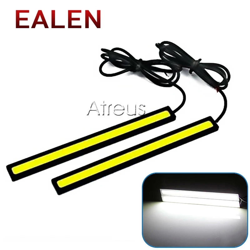 

EALEN 1Pair 12V Car LED Daytime Running Lights White Yellow DRL LED Waterproof Driving Fog Lamp For Universal Car Accessories