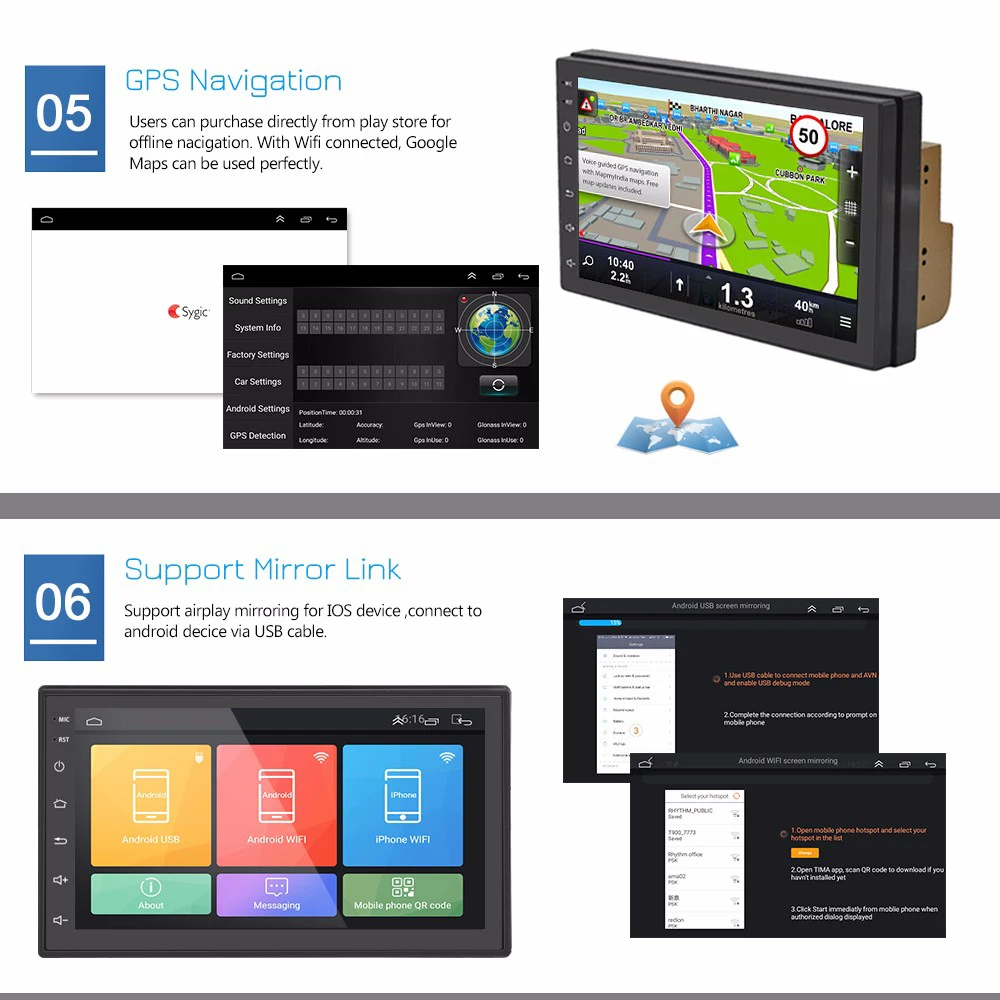 2Din автомобильный dvd-плеер на основе Android AM FM Радио Bluetooth GPS навигация WiFi стерео