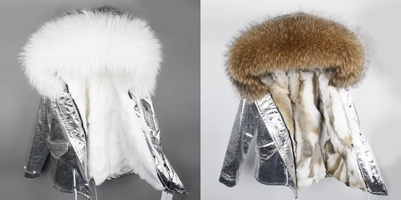 OFTBUY, парка, зимняя куртка, Женская парка, пальто с натуральным мехом енота, воротник с капюшоном, мех кролика, парка, теплая, толстая