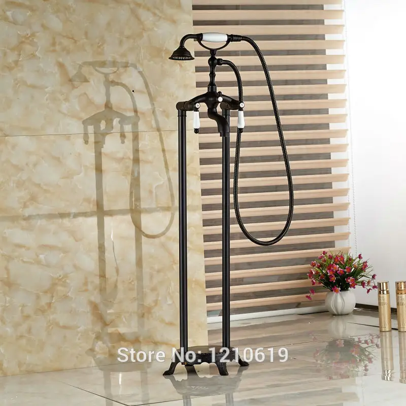 Newly Telephone Style Bathtub Mixer Faucet w/ Hand Sprayer Oil Rubbed Bronze Shower Tub Dual Handles | Обустройство дома