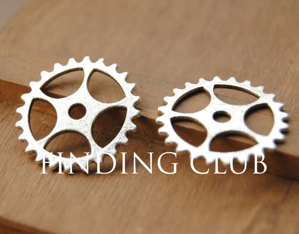 20 pcs Silver Color Round Filigree Gear Charms Fit Bracelets Necklace DIY Metal Jewelry Making 25mm A118 | Украшения и аксессуары