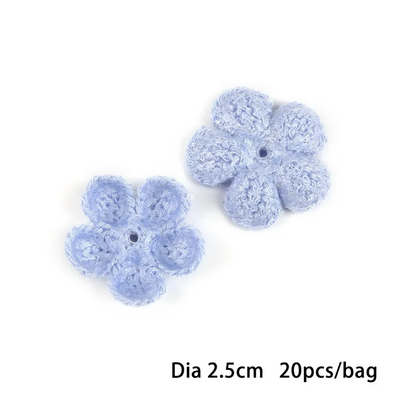 Light Blue02 20 шт., маленькие шерстяные цветы, ручная работа, волнистая Цветочная головка, свадебное украшение, 25 мм/32 мм, сделай сам, скрапбукинг, ремесло, искусственный цветок из ткани - Цвет: Light Blue02