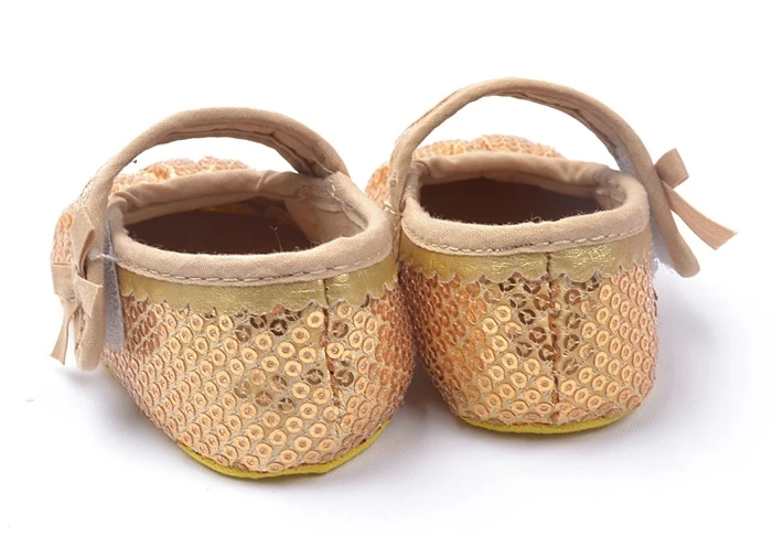 Блестящие туфли для маленьких принцесс милая золотисто Розовая обувь модная с