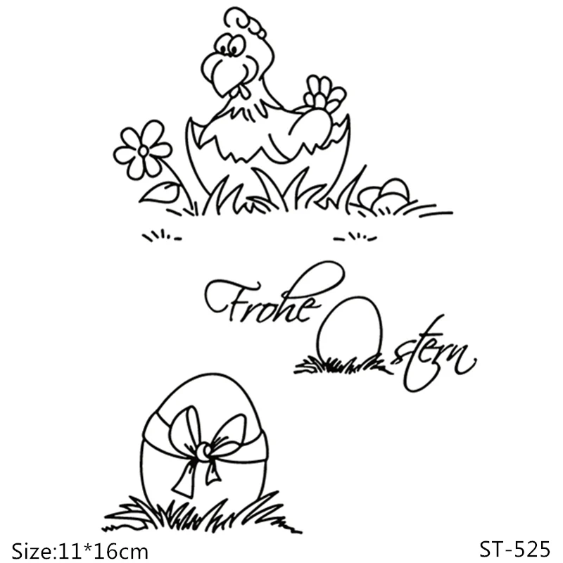 

AZSG Easter Eggs/Chick/Eggshell Clear Stamps/Seals For DIY Scrapbooking/Card Making/Album Decorative Silicone Stamp Crafts