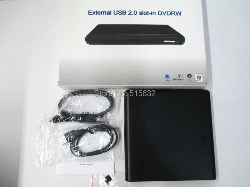 Внешний разъем USB 2 0 для DVD +/ RW DL Drive проигрыватель записи нетбука/ПК чехол|external