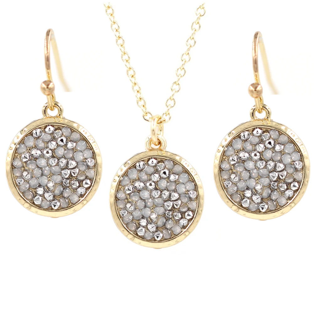 New Fashion 2019 Small Disc Crystal Geometric Water Drop Earrings For Women | Украшения и аксессуары