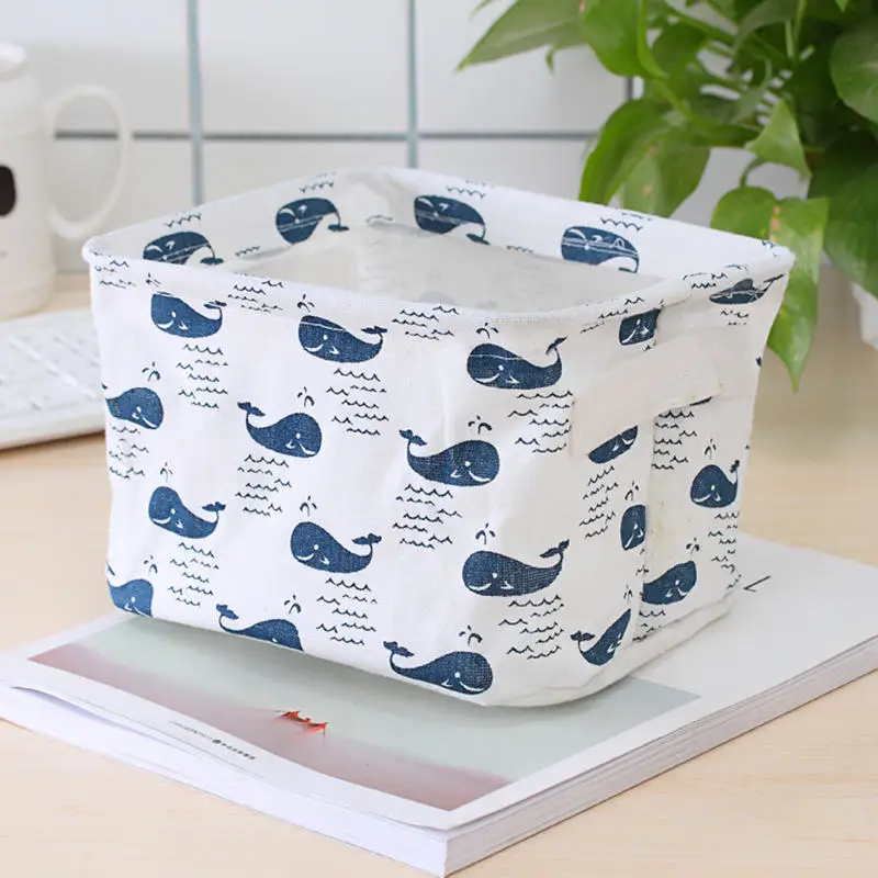 crocodile ONEUP DIY Милая печать настольная корзина для хранения Органайзер хлопок белье макияж коробка для хранения мелочей шкаф Нижнее белье сумка для хранения - Цвет: crocodile