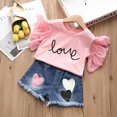 900231 pink 1ST комплект для девочек, Модный комплект из 2 предметов, леопардовая юбка с принтом, одежда для маленьких девочек детская одежда для девочек, Детский комплект - Цвет: 900231 pink