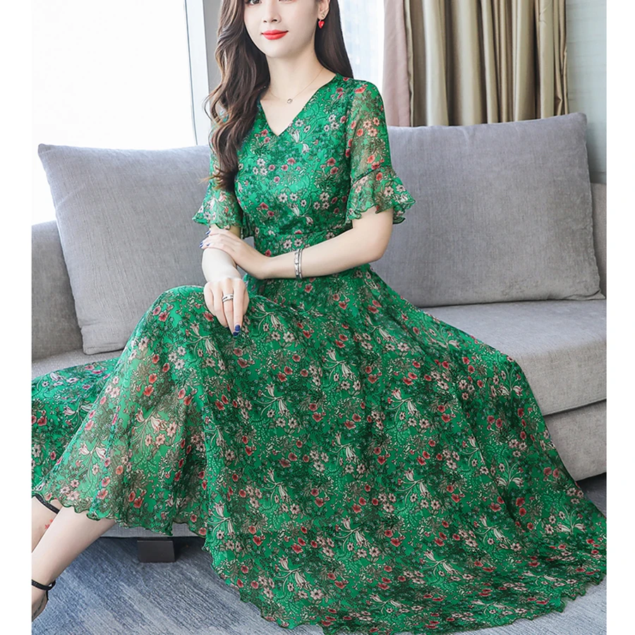 Женское платье-Макси Boho винтажное пляжное платье большого размера 3XL с цветочным