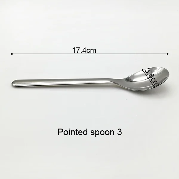 Pointed spoon 3 Супная ложка утолщение 304 Нержавеющая сталь ложка Ресторан отеля частный бытовой Нержавеющая сталь ложки, столовая посуда большая ложка - Цвет: Pointed spoon 3