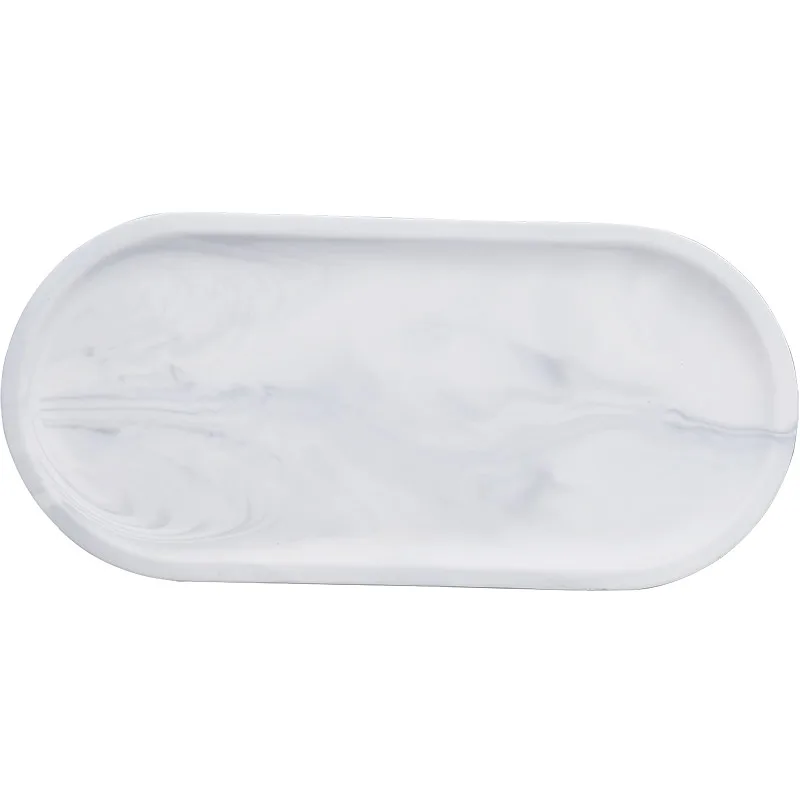 

Best buy KINGLANG oval shape white marble fish dish long sushi plate ceramic marble designed tableware