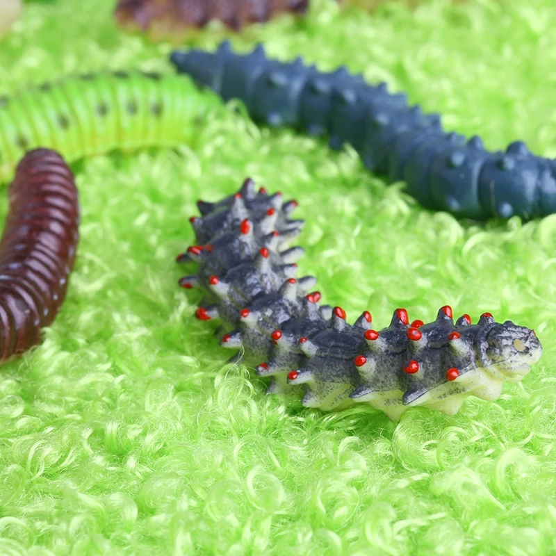 2017 Новый 12 шт верткий червь Реалистичная поддельная гусеница насекомое