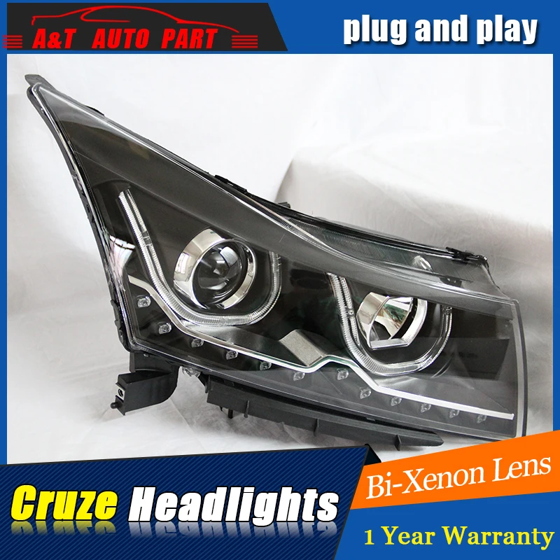 Стайлинг автомобиля светодиодный ная фара для Chevrolet Cruze фары 2009-2014 drl H7 hid