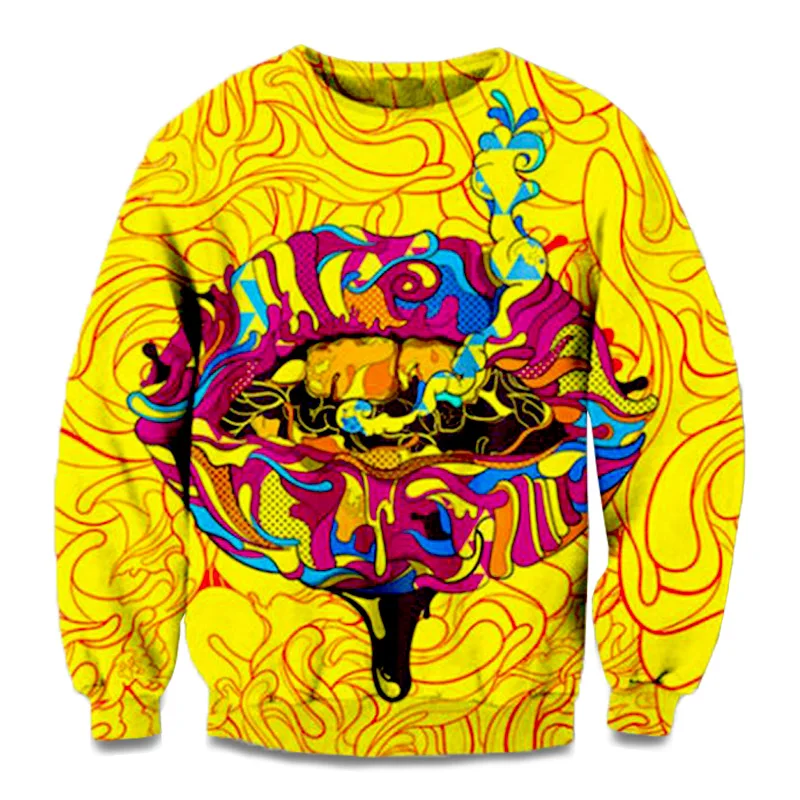 Мужской джемпер Moletom зимняя трикотажная кофта с круглым вырезом и 3D принтом в