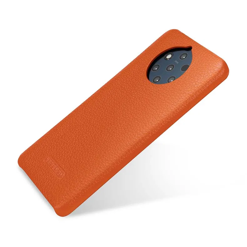 Оранжевый Чехол из натуральной кожи для NOKIA9 PureView Ручной Работы Роскошный чехол для телефона NOKIA 9 PureView Fundas Skin - Цвет: Оранжевый