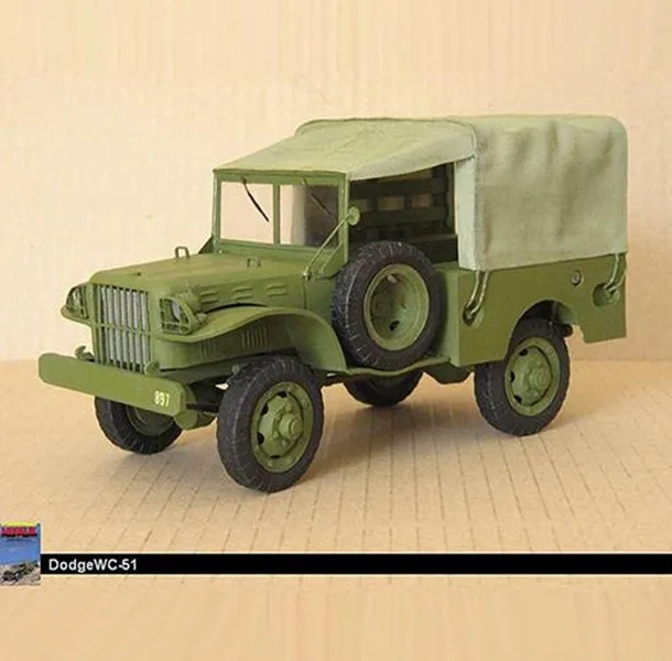 Масштаб 1:25 американский Dodge Jeep WC 51 Вторая мировая война jeep 3D Paper Model Kit|Картонные