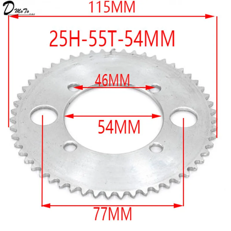 25H 55t 65t 68t 70t 80t 92t зуб 29/54/55 мм Задняя звездочка для 47CC 49CC Мини Мото квадроцикл Грязь Яма карманный велосипед