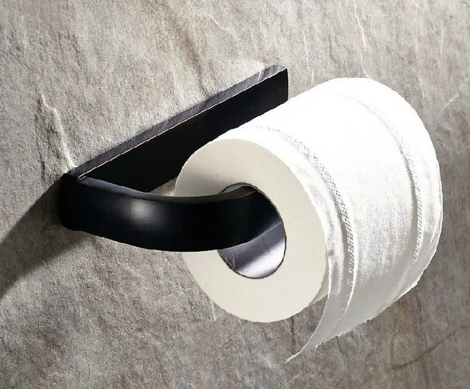 

Black Oil Rubbed Brass Toilet Paper Holder Wall Mounted Tissue Roll Holder Bathroom Accessories Lba193