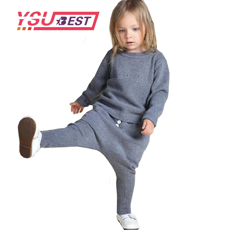 2019 Knitting Rabbi Wool Suit Spring Winter Girls Clothes 1-5Yrs Kids Sweaters Fashion Boys Little Rabbit Embroidered | Детская одежда