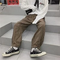 Брюки женские 2019INS супер огонь Harajuku стиль простые дикие клетчатые брюки свободные bf повседневные широкие брюки женские - Цвет: Черный