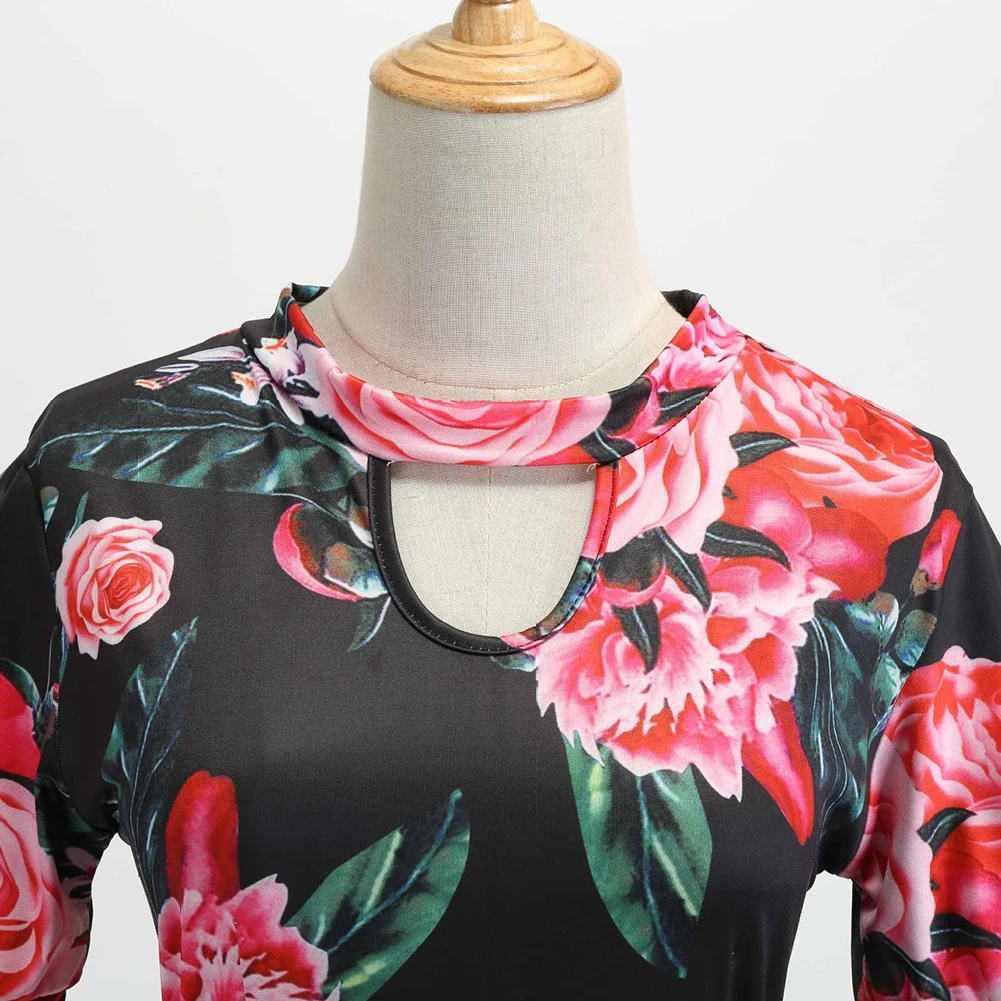 Женское летнее вечернее цветочное длинное платье с принтом Boho коротким рукавом