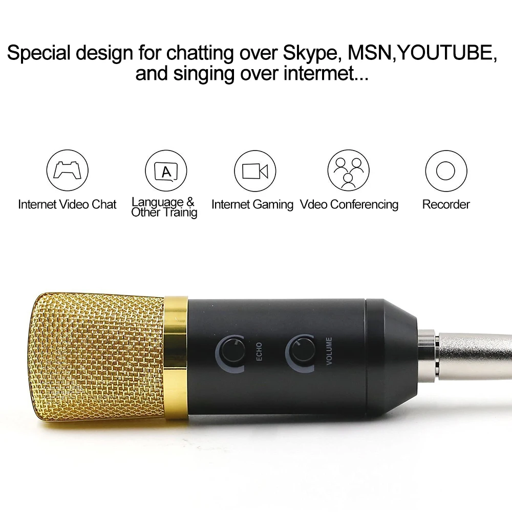 GEVO MK F100TL USB микрофон конденсаторный с подставкой штатив профессиональный проводной Студийный микрофон для компьютера видео запись ПК караоке