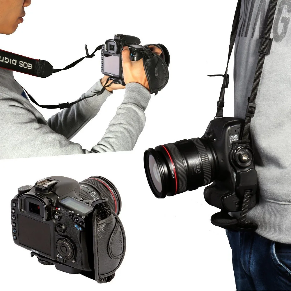 Кожаный ремешок TOAZOE с ручкой для беззеркальных камер Canon Fujifilm Nikon Sony и других