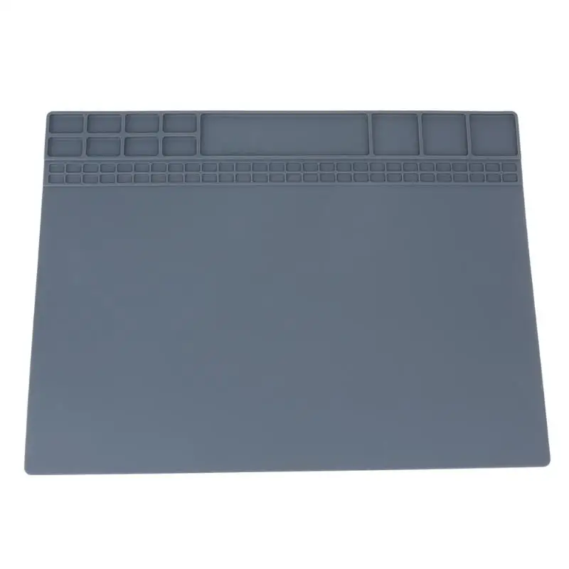 Gray 1 шт. Теплоизоляционный силиконовый коврик для паяльной станции Настольный коврик для пайки для сварочной станции ремонтная платформа для технического обслуживания 405X305 мм - Цвет: Gray