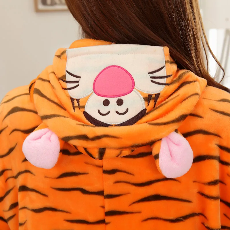 2017 Тигр onsie Onesie Женщины взрослых фланелевые пижамы костюмы животных для милый