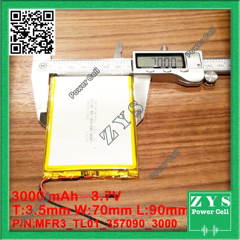 Polymer lithium ion battery 3.7V 357090 can be customized wholesale CE FCC ROHS MSDS quality certification 3.5 x 70 90mm | Компьютеры и