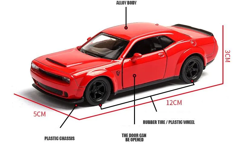 Высокая симуляция Dodge Challenger, 1:36 Масштаб сплава тянуть назад Challenger, Коллекция игрушечных автомобилей модель