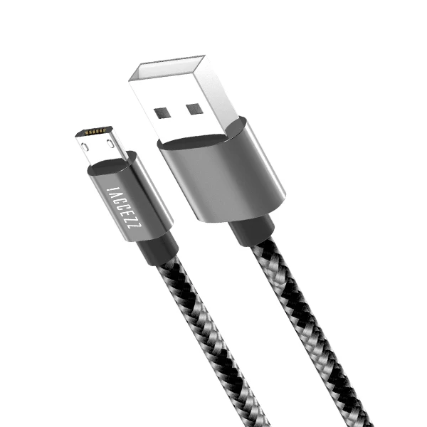 Gray ACCEZZ нейлоновый Micro USB кабель для быстрой зарядки и передачи данных для samsung Xiaomi Redmi huawei htc Tablet Android мобильный телефон провод линия - Цвет: Gray