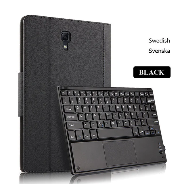 Swedish Black Чехол из искусственной кожи чехол для samsung Galaxy Tab A A2 10,5 SM-T590 T595 T597 съемный планшет Bluetooth клавиатура многоязычный - Цвет: Swedish Black