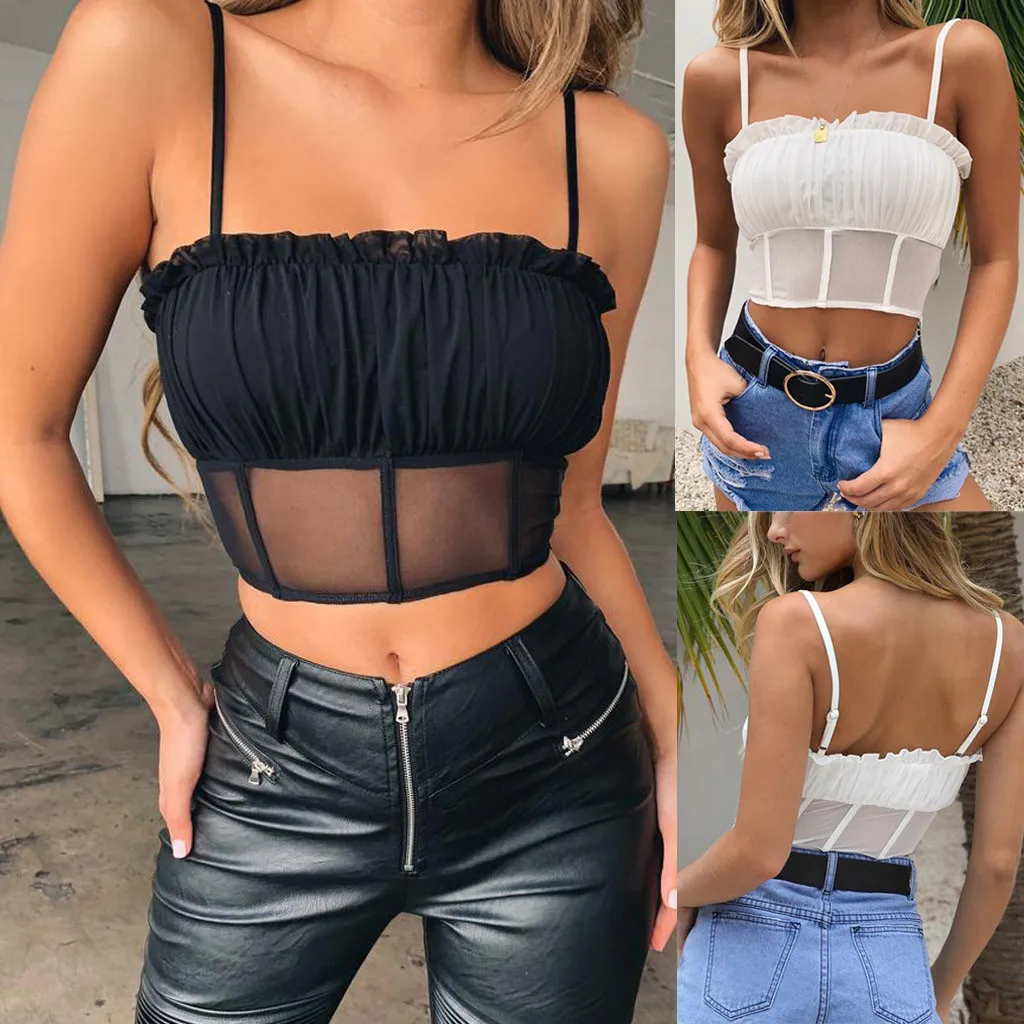 MUQGEW мода женская сексуальная Перспектива Ruched Короткие с открытыми плечами майки