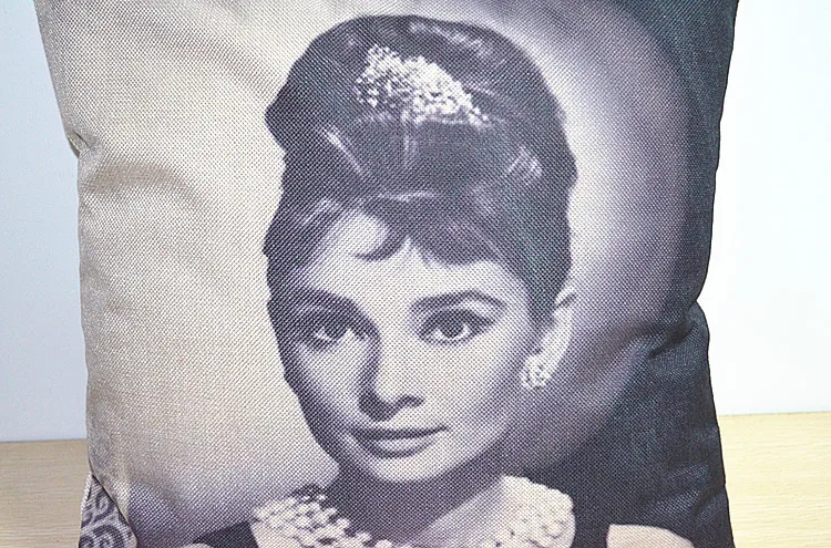 2 шт. наволочка с принтом Одри Хепберн льняная для подушки высокого качества