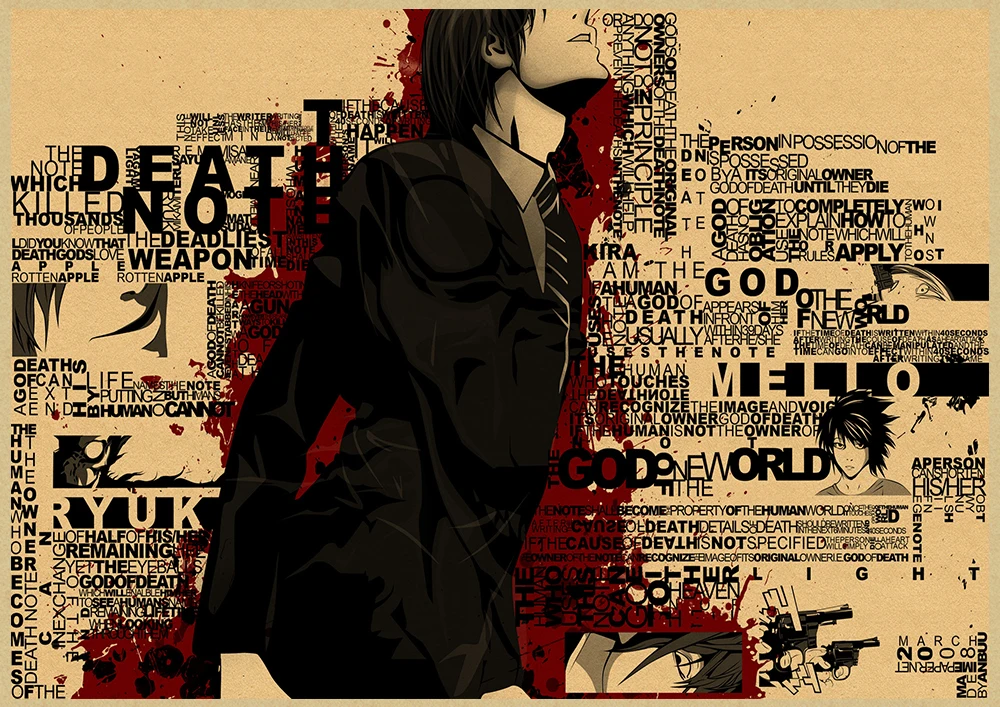 Death Note A стиль японский мультфильм комикс плакат крафт настенная бумажная наклейка Бар Кафе декоративный Paintin