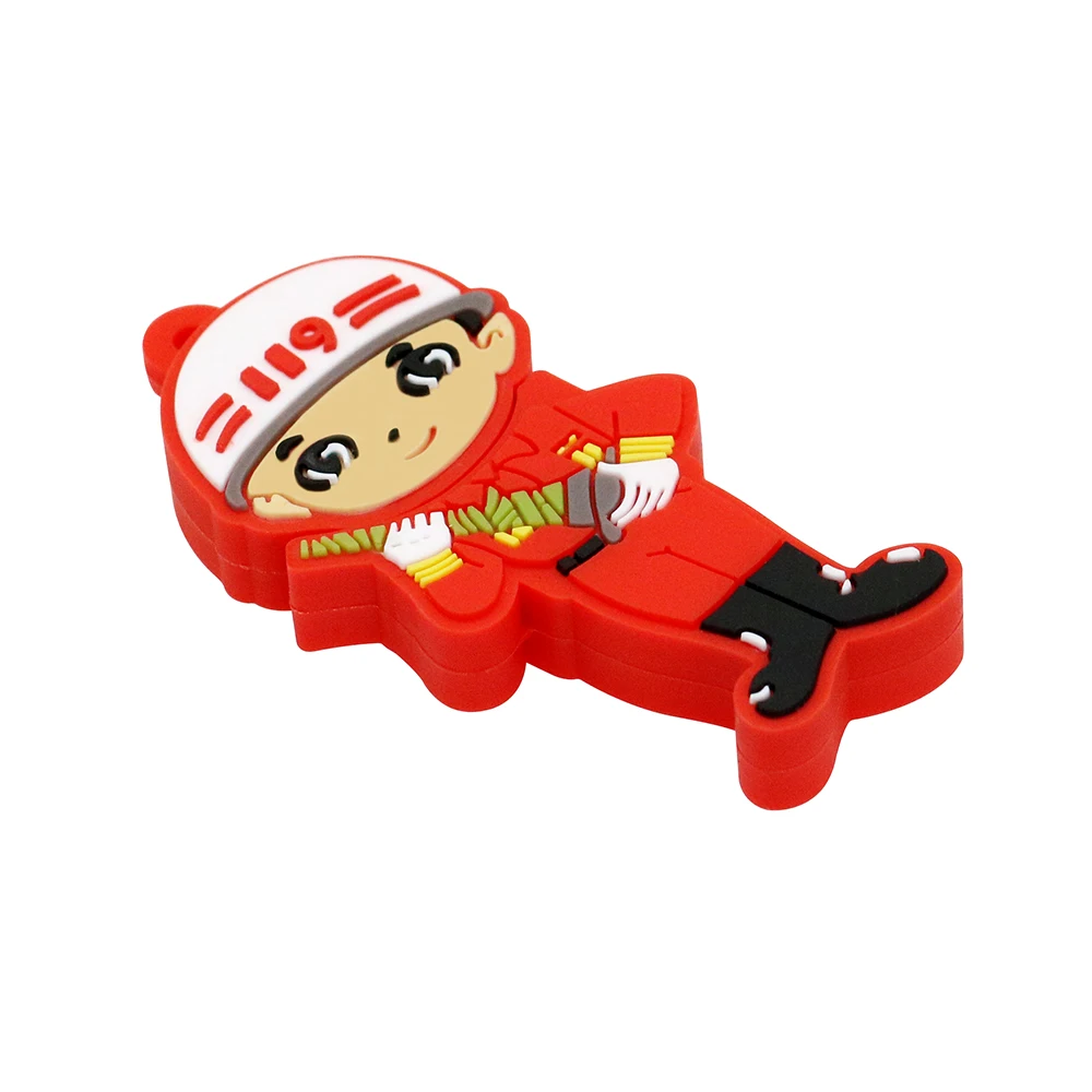 USB флеш-накопитель мультяшный пожарный 4 ГБ 8 16 32 64 128 милая карта памяти