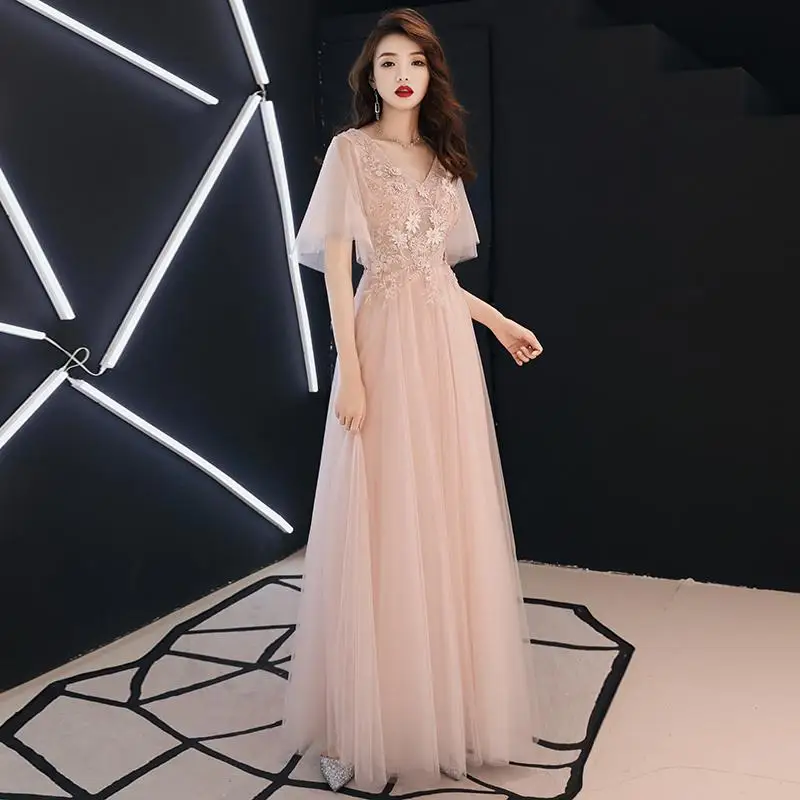 Розовый элегантное платье для невесты женские Длина Vestidos Noble цветочным бисером формальные Вечеринка платья XS S M L XL XXL - Цвет: Style 3