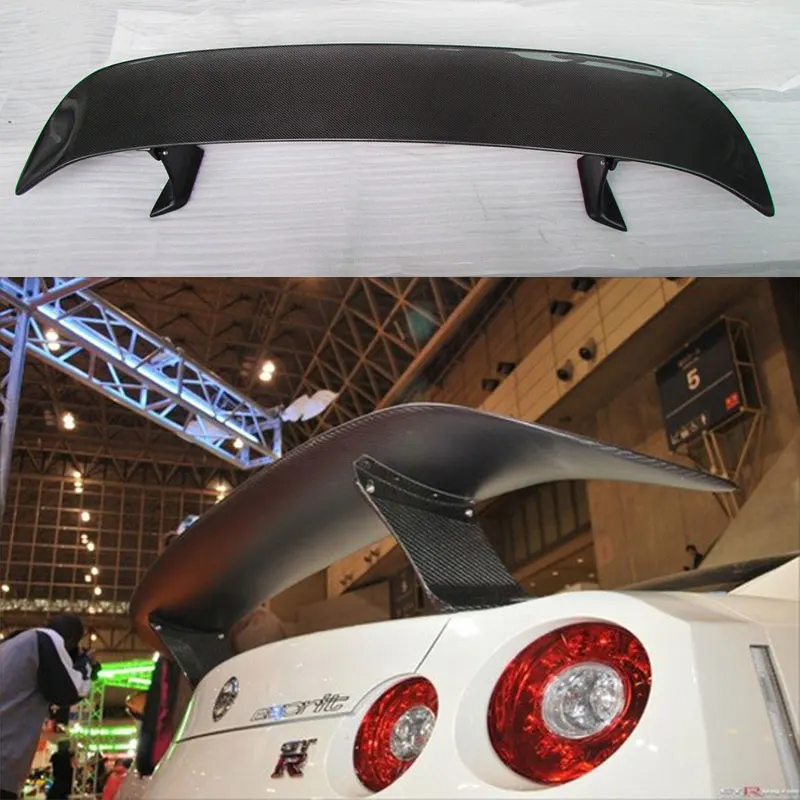 Для NISSAN GT-R GTR R35 E Стиль углеродного волокна задний спойлер, крыло, багажник 2009