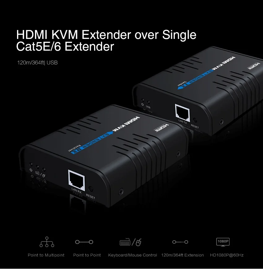 LKV373KVM USB HDMI KVM удлинитель по IP cat5e/6 кабель до 120 м(один Отправитель к N приемникам
