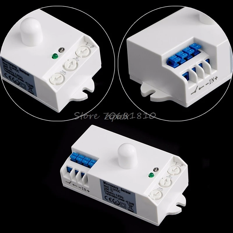 2 V-24 V DC микроволновый радар Сенсор тела Детектор движения светильник переключатель 5,8 ГГц Горячая Прямая поставка
