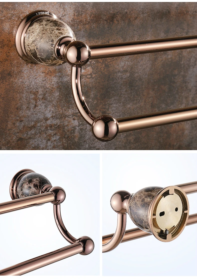 Современная полированная твердая латунная вешалка для полотенец 2 слойная цвета