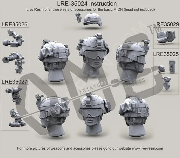 [Набор масштабных моделей] живой резиновый LRE-35024 1/35 шлем армии США ACH/MICH с чехлом |