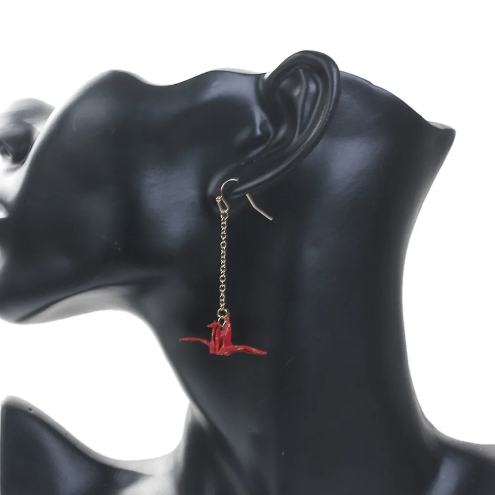 Серьги Doreen Box в японском стиле серьги капли золотого цвета журавль оригами 58 мм x 30