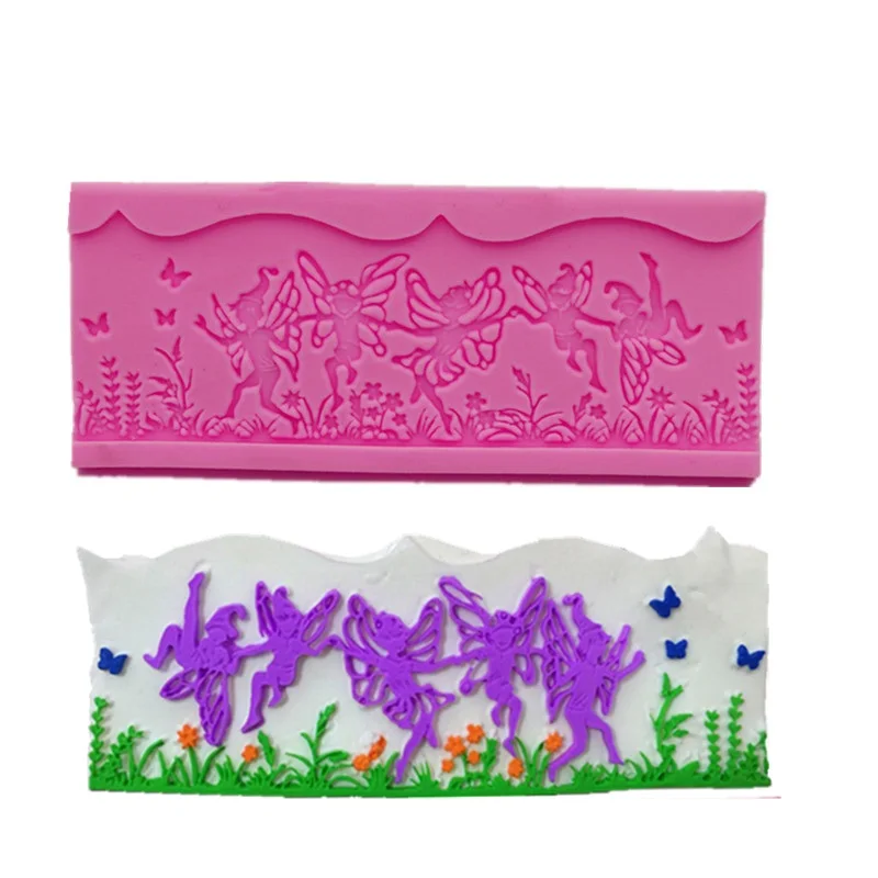 Кружевная силиконовая форма в виде ангела и волшебника для торта десерта