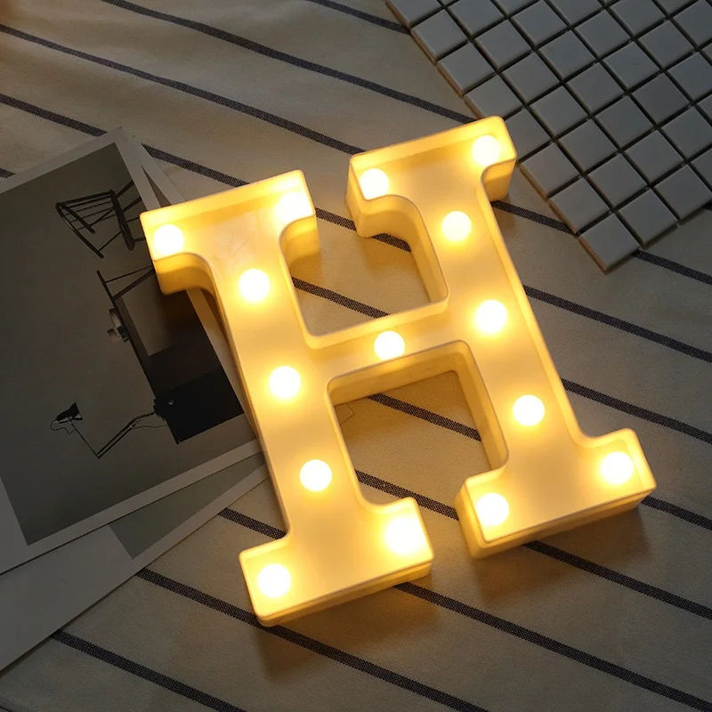 DIY 26 английские буквы светодиодный ночник знак маркиза Алфавит 3D Настенный