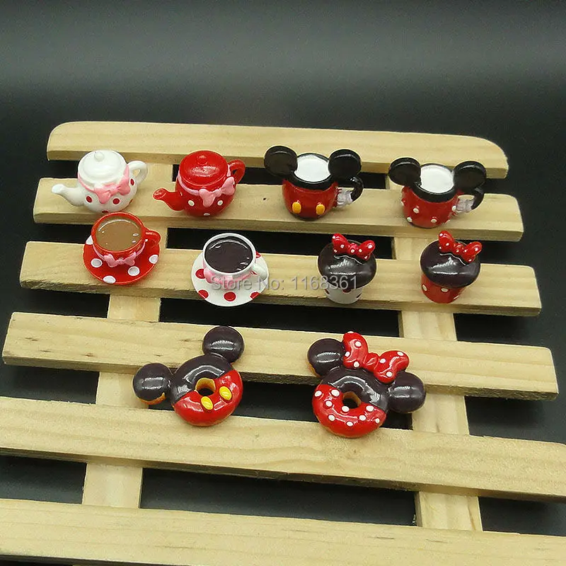 5 шт./лот распродажа кофейная чашка Микки и Минни кабошоны смешанных размеров для